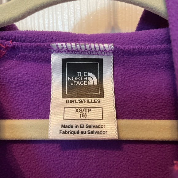 Northface fleece zip hoodie sz 6 - Picture 3 of 3